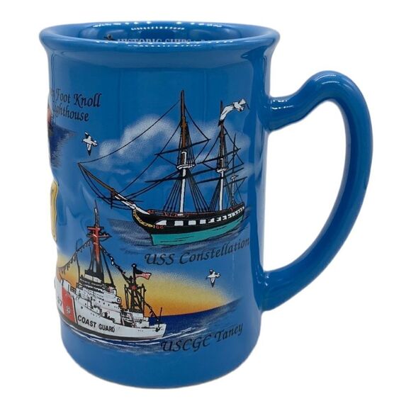 Historic Ships in Baltimore Large Tankard Ceramic Mug - Picture 3 of 8